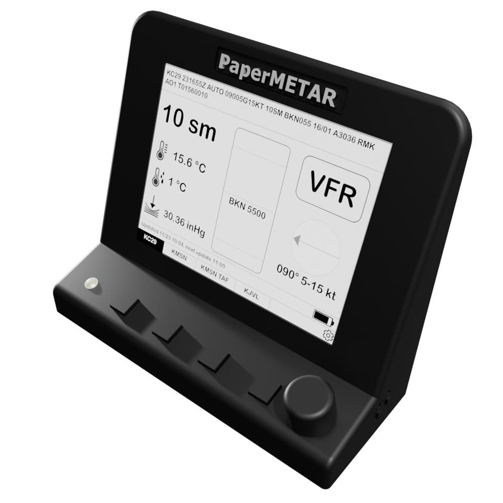 PaperMETAR top view showing compact design