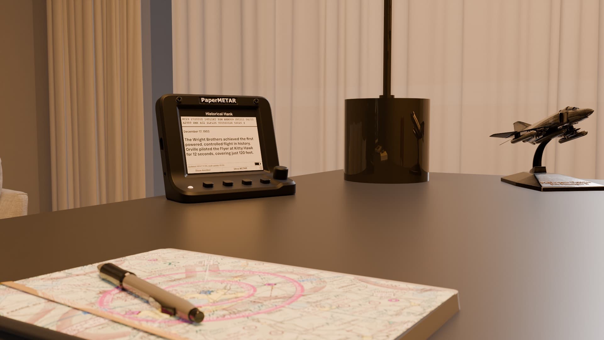 PaperMETAR zoomed view with Wright Brothers decor